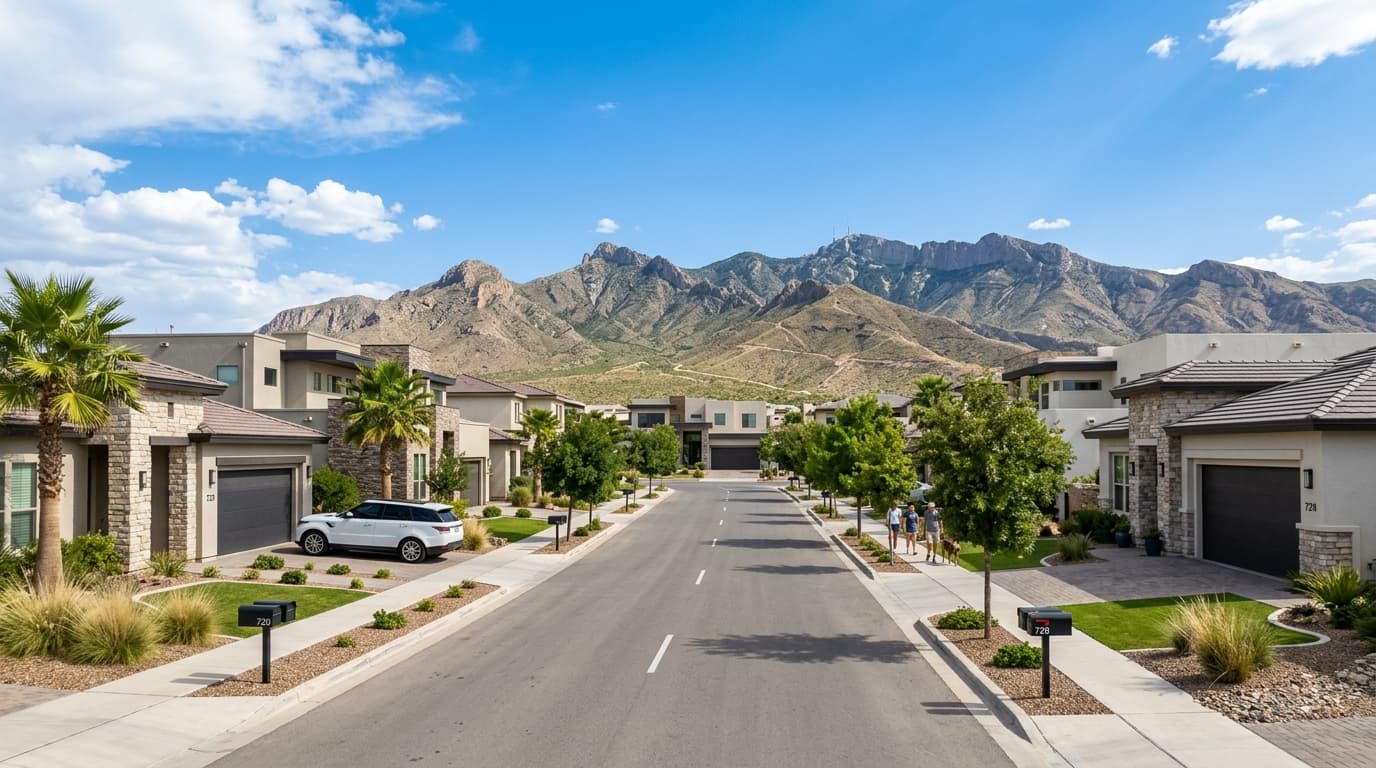 El Paso neighborhood homes with mountain views