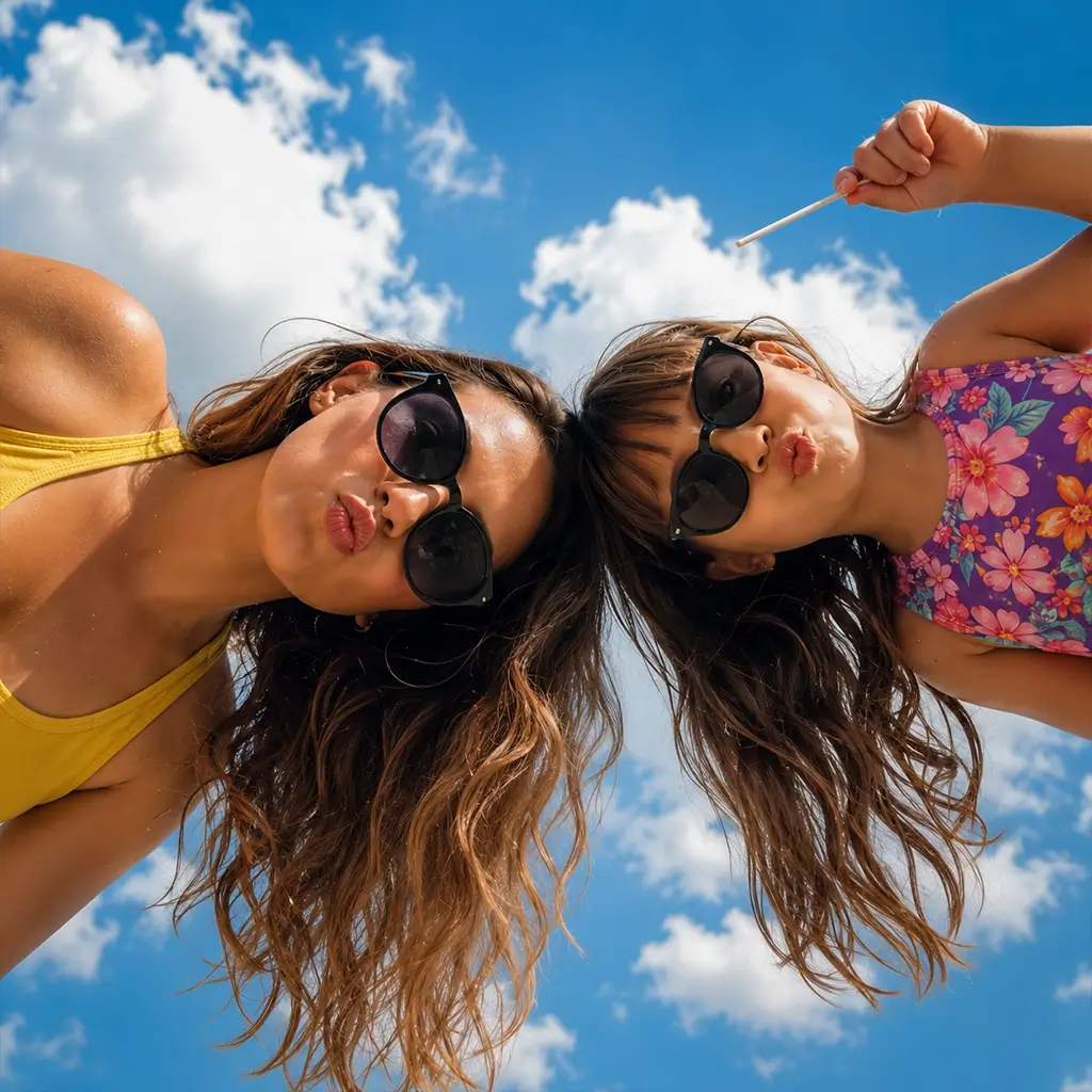 a mom and her daughter having fun outdoors