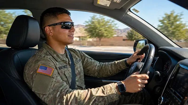 Map of El Paso neighborhoods by commute time to Fort Bliss gates